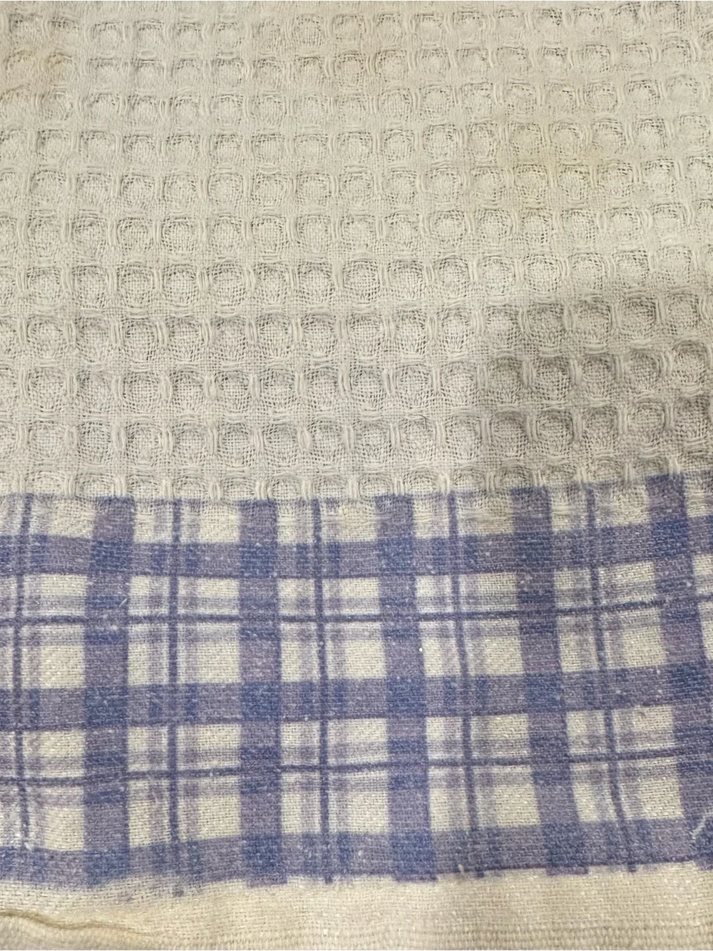 Source Unknown White Kitchen Towel with Lavender Basket Embroidery